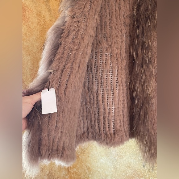 HENIG FURS FINE FUR VEST Taupe Rabbit and Raccoon Fur S/M NWT! - Picture 9 of 10